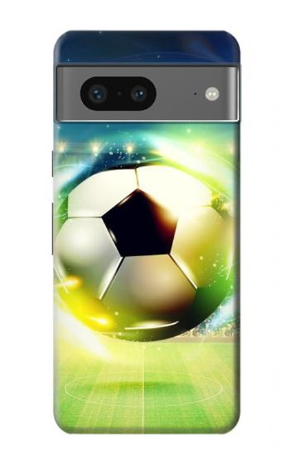 W3844 Ballon de football de football rougeoyant Etui Coque Housse et Flip Housse Cuir pour Google Pixel 7a