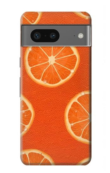 W3946 Motif orange sans couture Etui Coque Housse et Flip Housse Cuir pour Google Pixel 7a