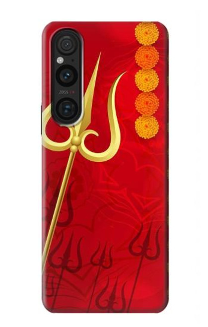 W3788 Shiv Trishul Etui Coque Housse et Flip Housse Cuir pour Sony Xperia 1 V