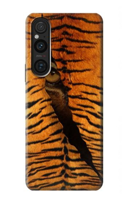 W3951 Marques de larme d'oeil de tigre Etui Coque Housse et Flip Housse Cuir pour Sony Xperia 1 V