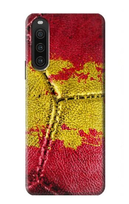 W3315 Espagne Drapeau graphique Football Millésime Etui Coque Housse et Flip Housse Cuir pour Sony Xperia 10 V