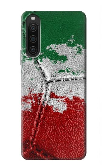 W3318 Italie Drapeau graphique Football Millésime Etui Coque Housse et Flip Housse Cuir pour Sony Xperia 10 V