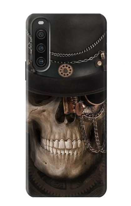 W3852 Crâne Steampunk Etui Coque Housse et Flip Housse Cuir pour Sony Xperia 10 V