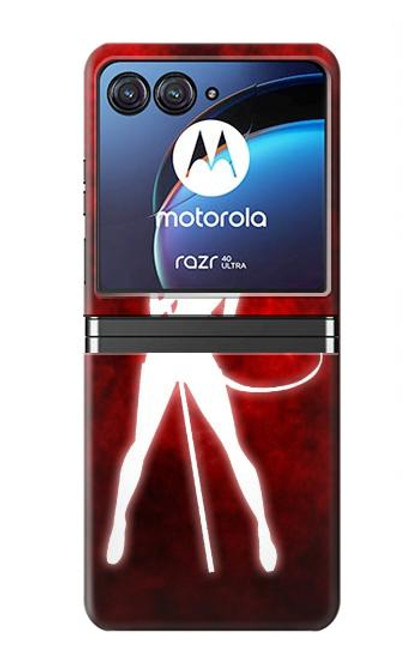 W2455 Sexy Fille du Diable Etui Coque Housse et Flip Housse pour Motorola Razr 40 Ultra