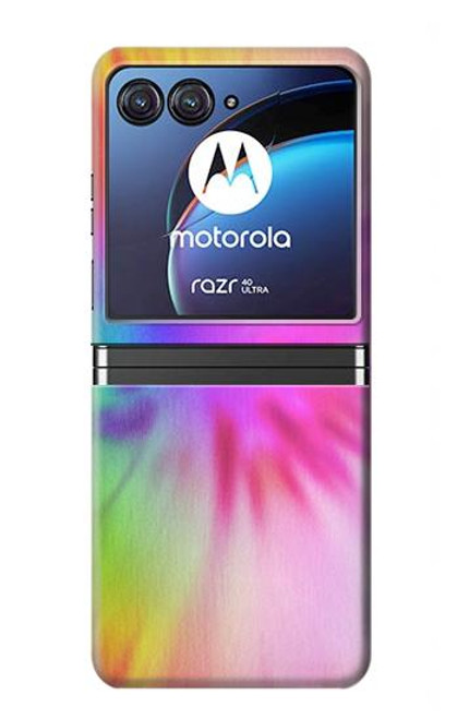 W2488 Tie Dye Couleur Etui Coque Housse et Flip Housse pour Motorola Razr 40 Ultra