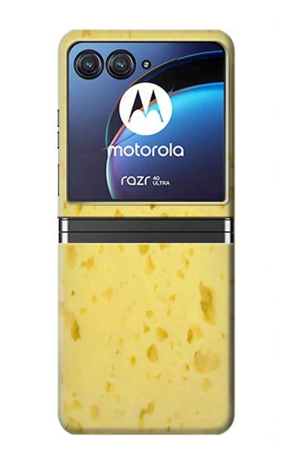 W2913 Texture de fromage Etui Coque Housse et Flip Housse pour Motorola Razr 40 Ultra