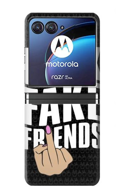 W3598 Faux ami Putain Majeur Etui Coque Housse et Flip Housse pour Motorola Razr 40 Ultra