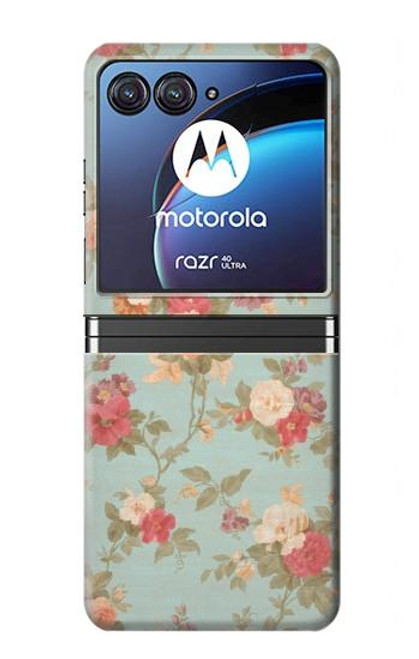 W3910 Rosier millésimé Etui Coque Housse et Flip Housse pour Motorola Razr 40 Ultra