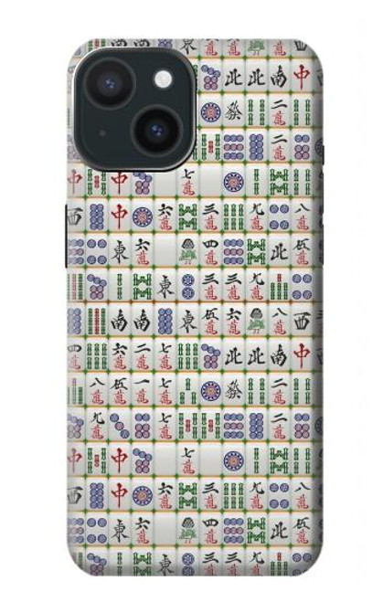 W1051 Mahjong Etui Coque Housse et Flip Housse Cuir pour iPhone 15