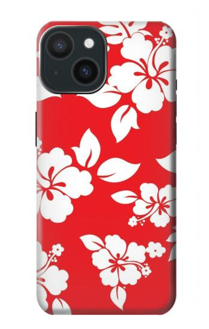 W1949 Motif Hibiscus hawaïenne Etui Coque Housse et Flip Housse Cuir pour iPhone 15