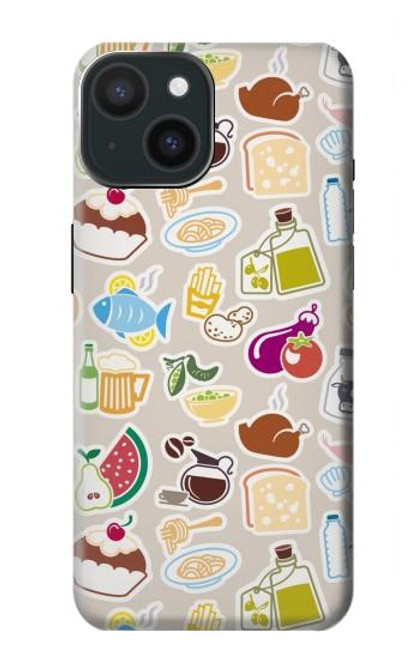 W2321 Aliments et boissons sans soudure Etui Coque Housse et Flip Housse Cuir pour iPhone 15