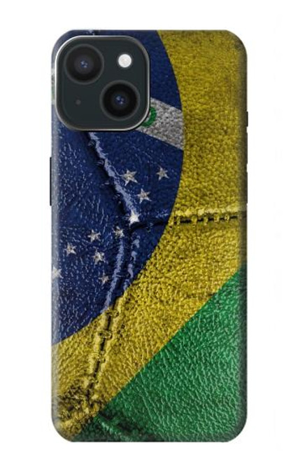 W3297 Brésil Drapeau graphique Football Millésime Etui Coque Housse et Flip Housse Cuir pour iPhone 15