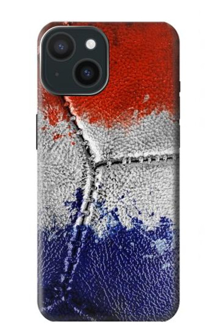 W3304 France Drapeau graphique Football Millésime Etui Coque Housse et Flip Housse Cuir pour iPhone 15