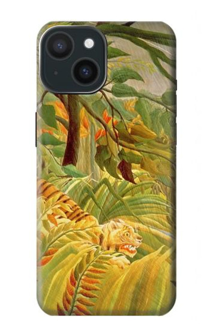 W3344 Henri Rousseau Tigre dans une tempête tropicale Etui Coque Housse et Flip Housse Cuir pour iPhone 15