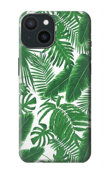 W3457 Papier Palm Monstera Etui Coque Housse et Flip Housse Cuir pour iPhone 15