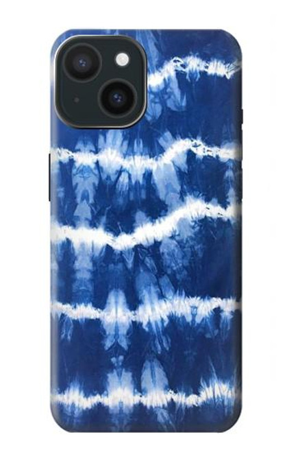 W3671 Tie Dye bleu Etui Coque Housse et Flip Housse Cuir pour iPhone 15