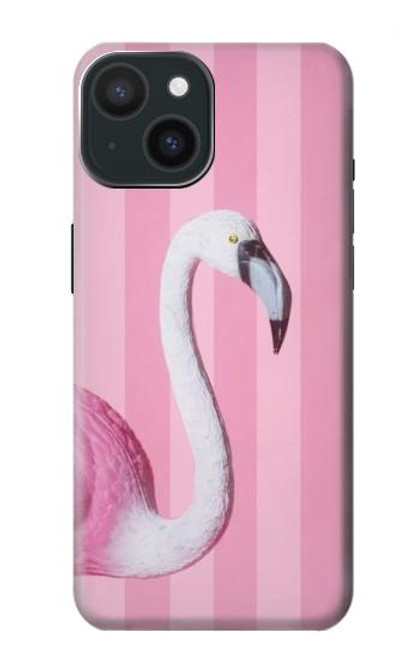 W3805 Flamant Rose Pastel Etui Coque Housse et Flip Housse Cuir pour iPhone 15