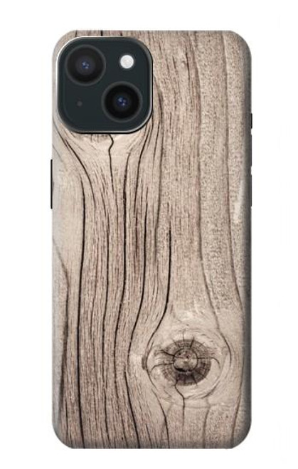 W3822 Graphique de la texture du bois imprimé Etui Coque Housse et Flip Housse Cuir pour iPhone 15