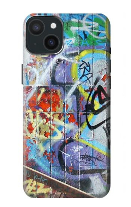 W0588 mur de graffiti Etui Coque Housse et Flip Housse Cuir pour iPhone 15 Plus