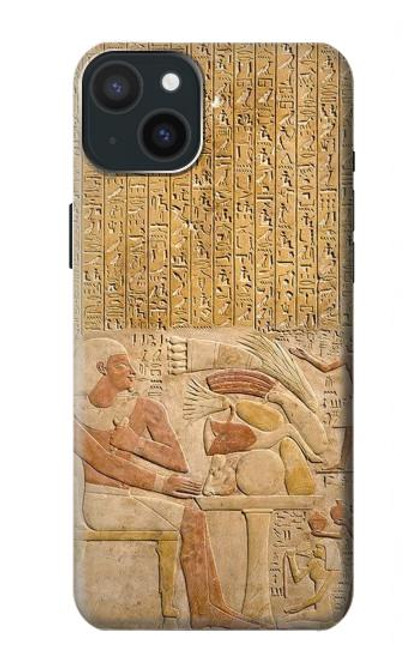 W3398 Egypte Stela Montouhotep Etui Coque Housse et Flip Housse Cuir pour iPhone 15 Plus