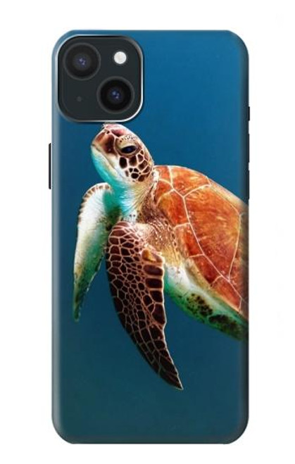 W3899 Tortue de mer Etui Coque Housse et Flip Housse Cuir pour iPhone 15 Plus