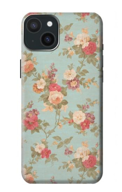 W3910 Rosier millésimé Etui Coque Housse et Flip Housse Cuir pour iPhone 15 Plus