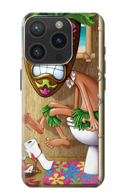 W1702 Tiki Homme Toilette Etui Coque Housse et Flip Housse Cuir pour iPhone 15 Pro