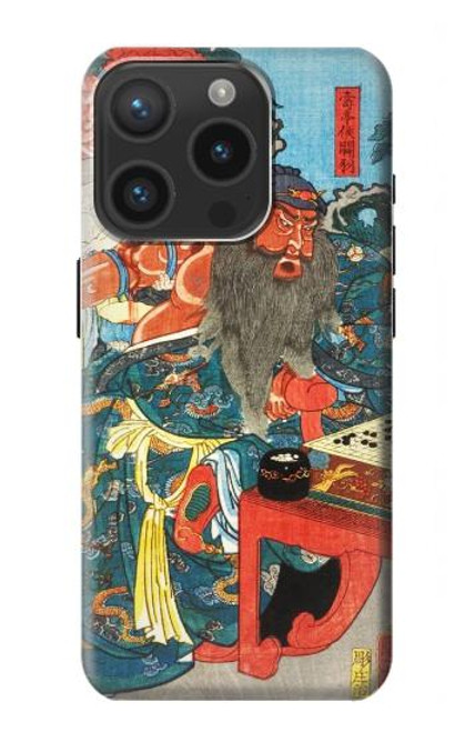 W1826 Utagawa Kuniyoshi Guan Yu Etui Coque Housse et Flip Housse Cuir pour iPhone 15 Pro