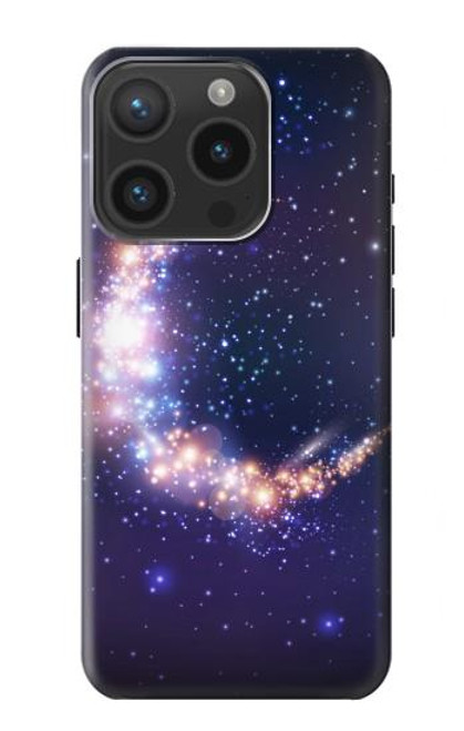 W3324 Croissant de lune Galaxie Etui Coque Housse et Flip Housse Cuir pour iPhone 15 Pro