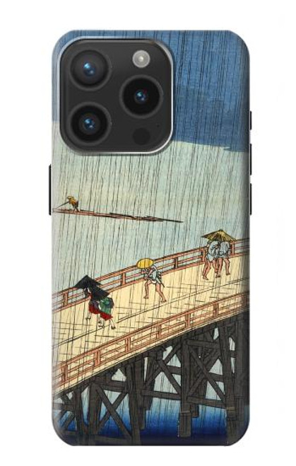 W3347 Utagawa Hiroshige douche soudaine Etui Coque Housse et Flip Housse Cuir pour iPhone 15 Pro