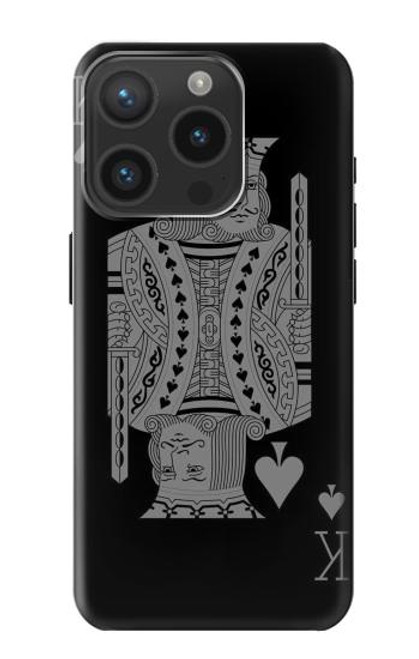W3520 Noir Roi Spade Etui Coque Housse et Flip Housse Cuir pour iPhone 15 Pro