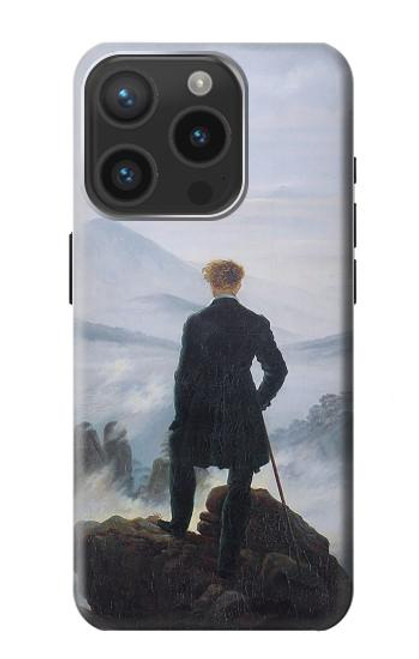 W3789 Wanderer above the Sea of Fog Etui Coque Housse et Flip Housse Cuir pour iPhone 15 Pro