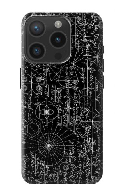 W3808 Tableau noir de mathématiques Etui Coque Housse et Flip Housse Cuir pour iPhone 15 Pro