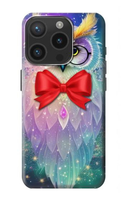 W3934 Hibou nerd fantastique Etui Coque Housse et Flip Housse Cuir pour iPhone 15 Pro