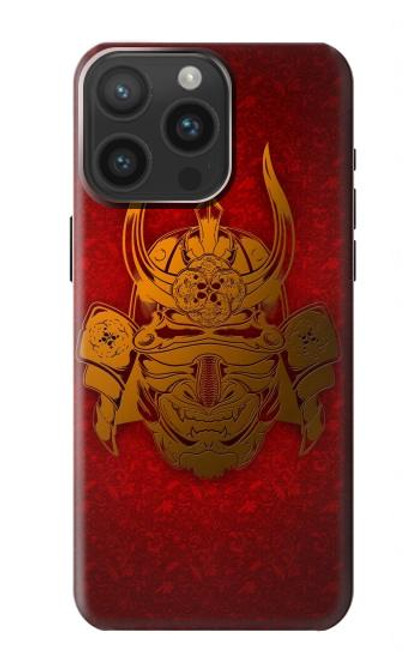 W0820 Casque Masque Samurai Etui Coque Housse et Flip Housse Cuir pour iPhone 15 Pro Max