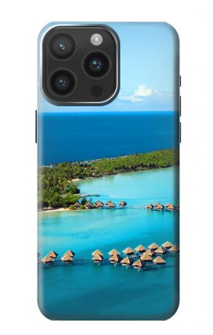 W0844 Bora Bora Etui Coque Housse et Flip Housse Cuir pour iPhone 15 Pro Max