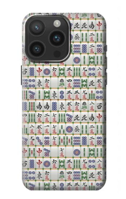 W1051 Mahjong Etui Coque Housse et Flip Housse Cuir pour iPhone 15 Pro Max