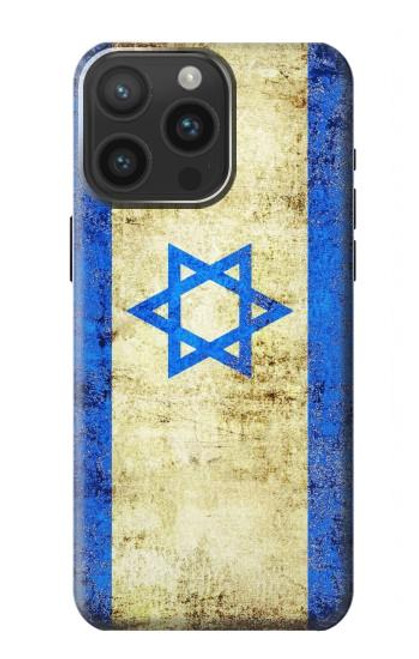 W2614 Israël Vieux Drapeau Etui Coque Housse et Flip Housse Cuir pour iPhone 15 Pro Max