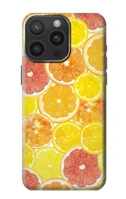 W3408 citron Etui Coque Housse et Flip Housse Cuir pour iPhone 15 Pro Max