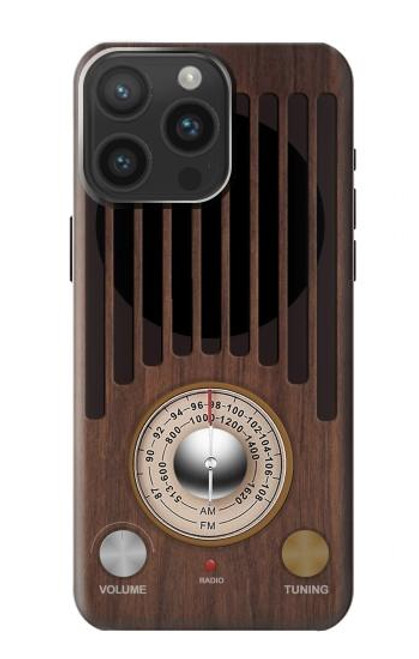 W3935 Graphique du tuner radio FM AM Etui Coque Housse et Flip Housse Cuir pour iPhone 15 Pro Max