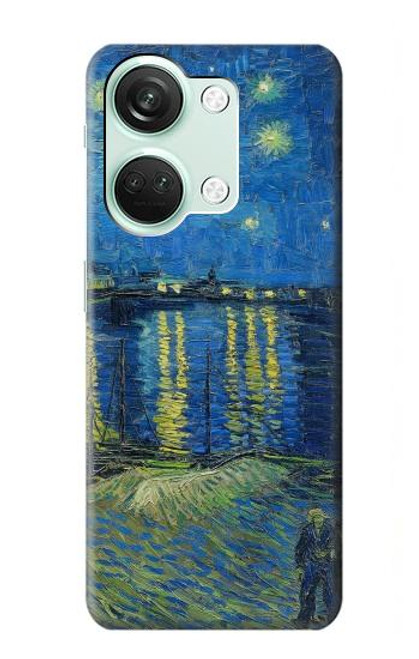 W3336 Van Gogh Nuit étoilée sur le Rhône Etui Coque Housse et Flip Housse Cuir pour OnePlus Nord 3