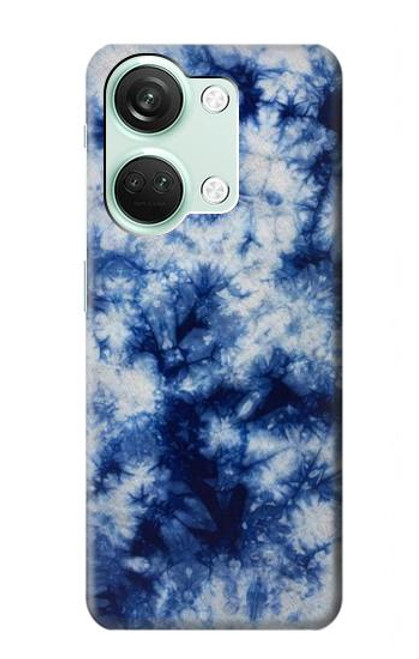 W3439 Tissu Indigo Tie Dye Etui Coque Housse et Flip Housse Cuir pour OnePlus Nord 3