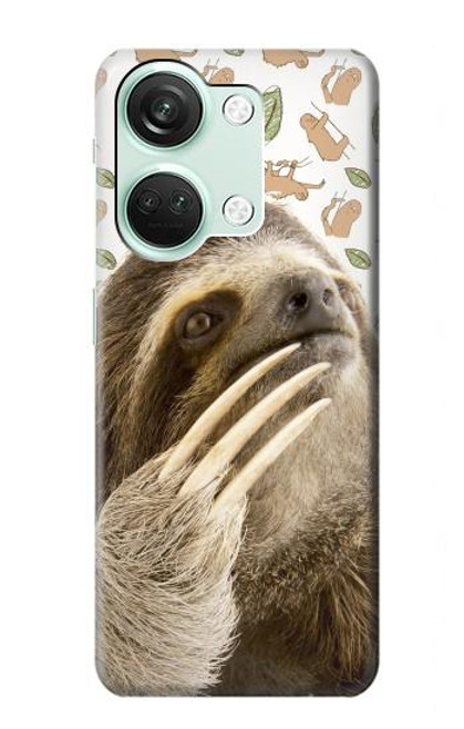 W3559 Motif Sloth Etui Coque Housse et Flip Housse Cuir pour OnePlus Nord 3