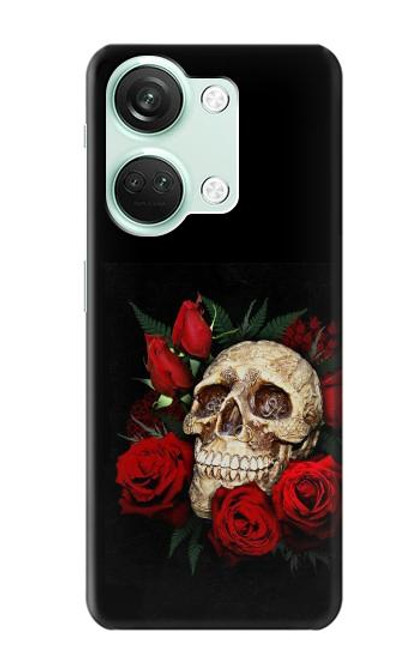 W3753 Roses de crâne gothique sombre Etui Coque Housse et Flip Housse Cuir pour OnePlus Nord 3