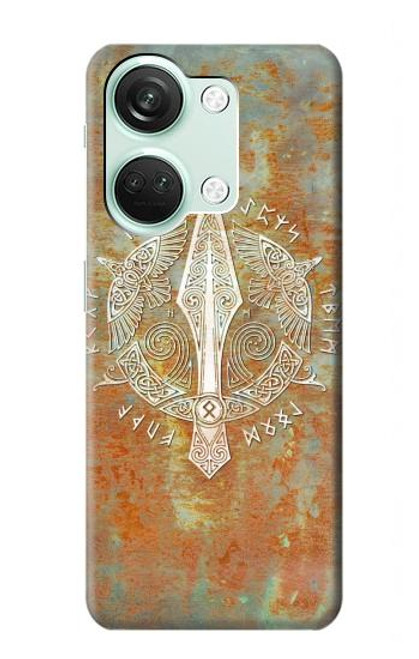 W3827 Lance Gungnir d'Odin Norse Viking Symbol Etui Coque Housse et Flip Housse Cuir pour OnePlus Nord 3