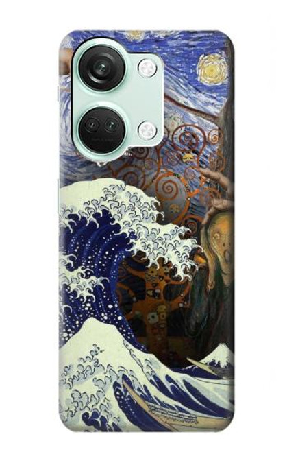 W3851 Monde de l'art Van Gogh Hokusai Da Vinci Etui Coque Housse et Flip Housse Cuir pour OnePlus Nord 3