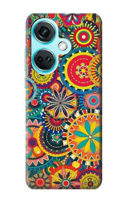 W3272 Motif coloré Etui Coque Housse et Flip Housse Cuir pour OnePlus Nord CE3