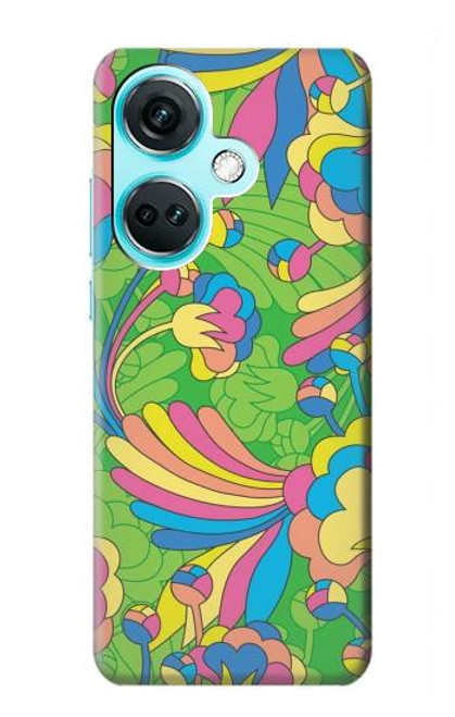 W3273 Fleur Ligne Motif Art Etui Coque Housse et Flip Housse Cuir pour OnePlus Nord CE3