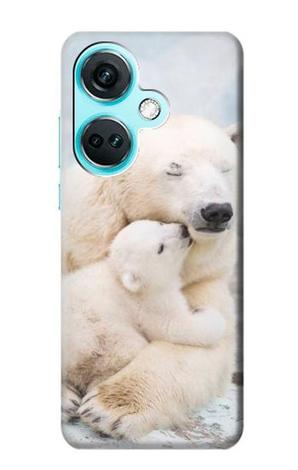 W3373 Famille d'ours polaire Etui Coque Housse et Flip Housse Cuir pour OnePlus Nord CE3