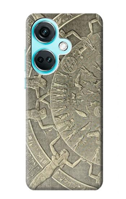 W3396 Dendérah Zodiaque Egypte ancienne Etui Coque Housse et Flip Housse Cuir pour OnePlus Nord CE3